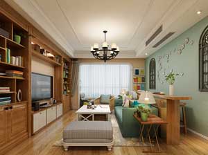 東勝紫御府180平三室兩廳休閑美式裝修效果圖