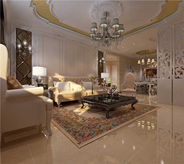 翠提春曉93平米兩室兩廳歐式效果圖