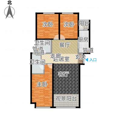 奧北公園128平米裝修戶型圖