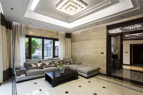 御河上院三室兩廳中式裝修效果圖