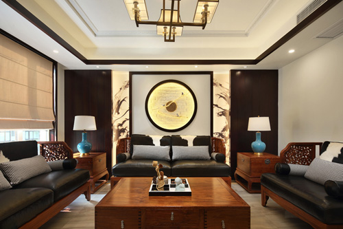 御河上院三室兩廳中式裝修效果圖