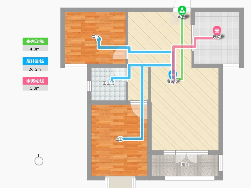 天璽名著2室2廳1衛(wèi)1廚89平米戶型居室動(dòng)線圖 天璽名著2室2廳1衛(wèi)1廚89平米戶型居室動(dòng)線圖