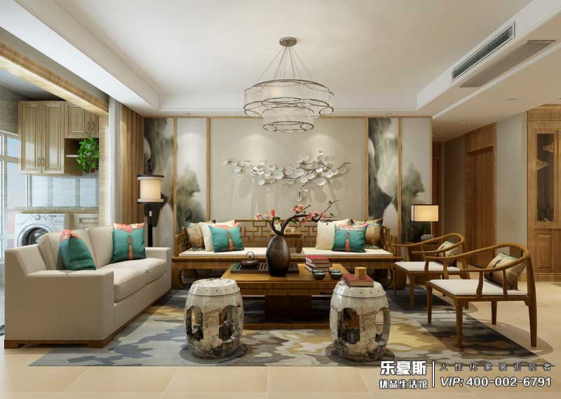 玫瑰灣140平米新中式風格裝修效果圖