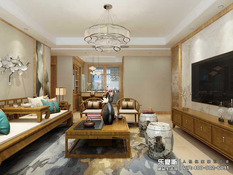 玫瑰灣140平米新中式風格裝修效果圖