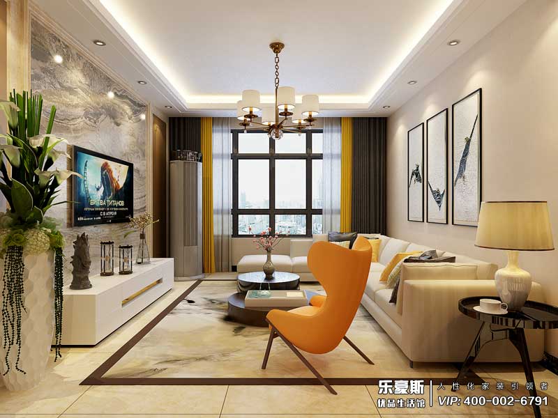 啟銳園104平米美式風(fēng)格裝修效果圖