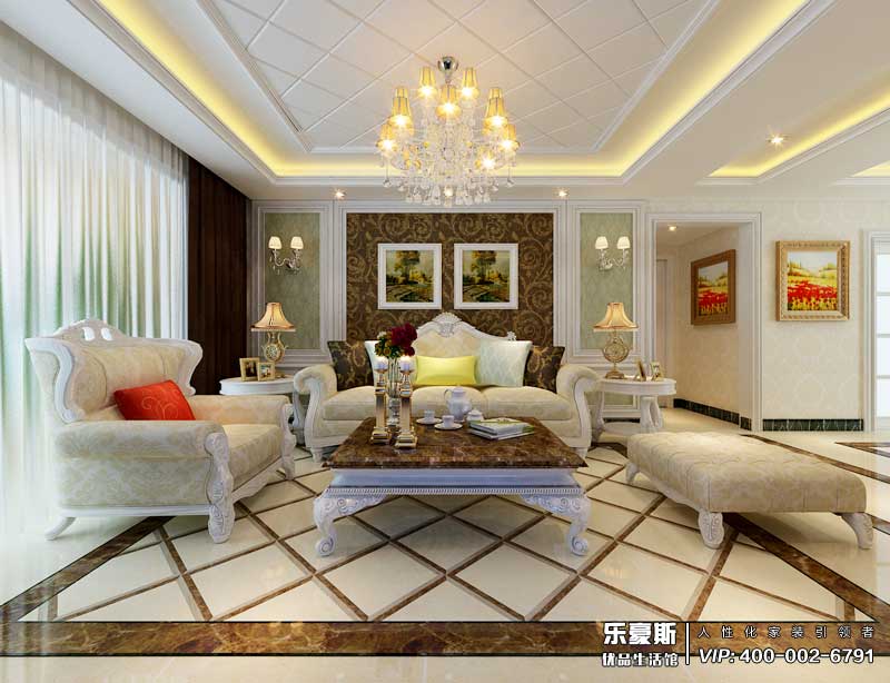 盛邦大都會(huì)139平米簡歐風(fēng)格裝修效果圖