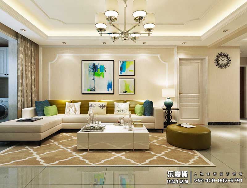 中廈御園125平米簡(jiǎn)歐風(fēng)格裝修效果圖