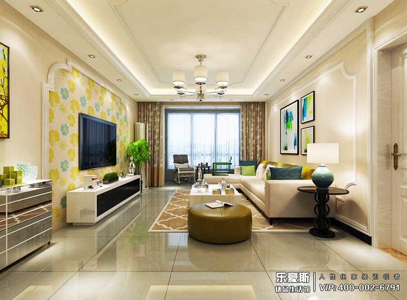 中廈御園125平米簡(jiǎn)歐風(fēng)格裝修效果圖