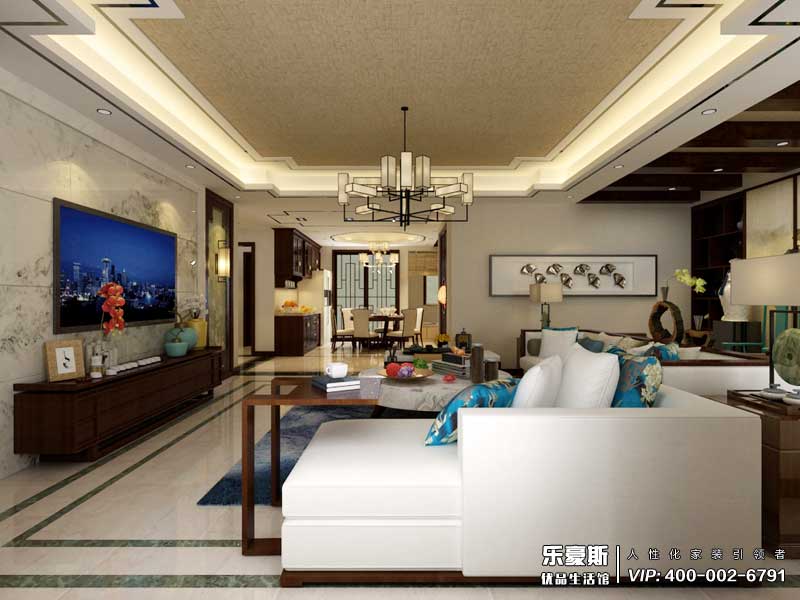 天水麗城180平米新中式風(fēng)格裝修效果圖