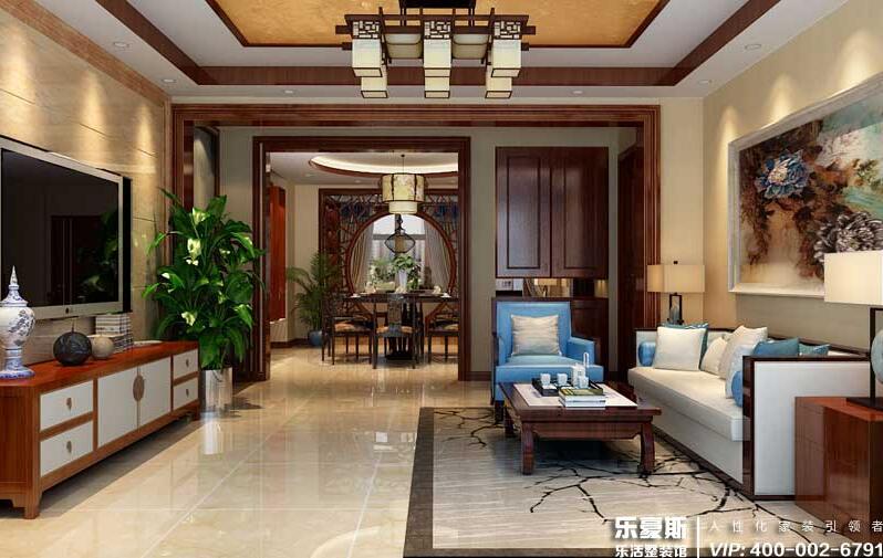 大吾川林溪語墅中式風格別墅裝修效果圖