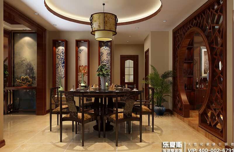 大吾川林溪語墅中式風格別墅裝修效果圖