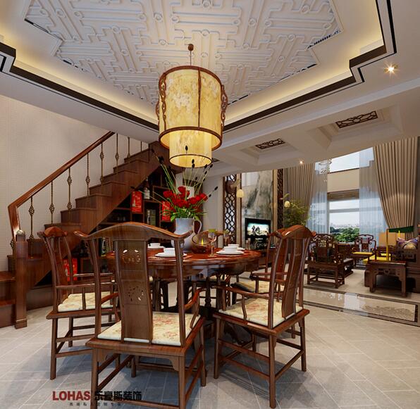 天山國賓一號新中式風(fēng)格別墅裝修效果圖 