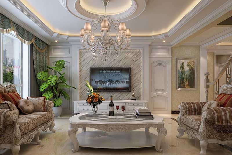 130平米三室兩廳歐式風格