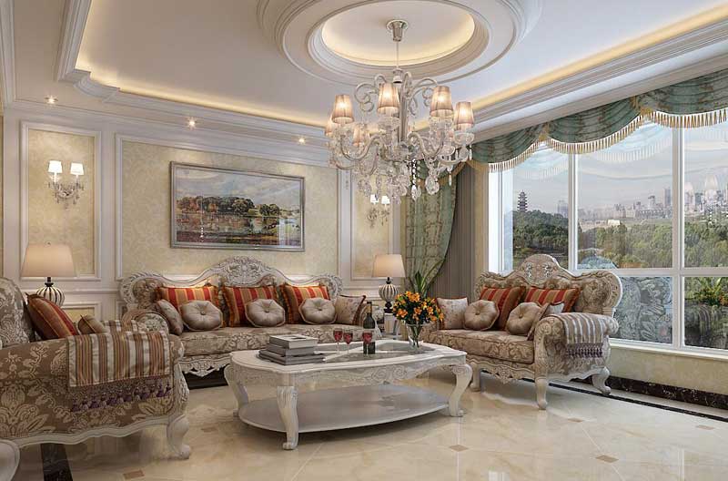 130平米三室兩廳歐式風格