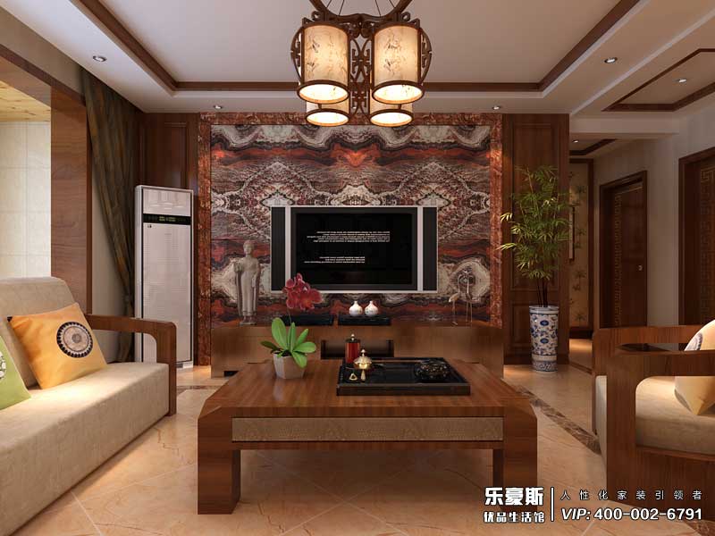 天海御天下三室兩廳新中式風(fēng)格裝修效果圖