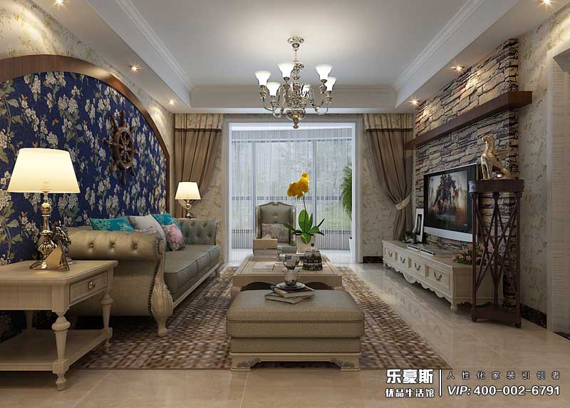 星河御城155平米美式風(fēng)格裝修效果圖