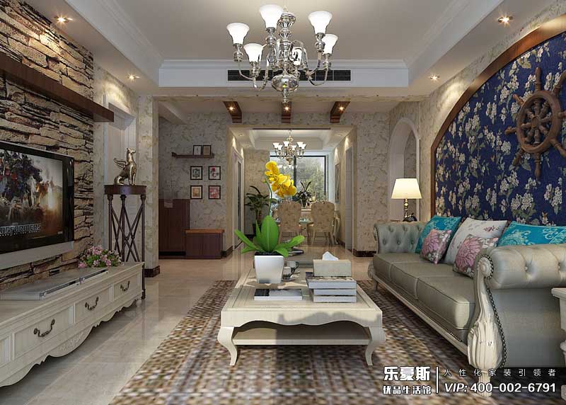 星河御城155平米美式風(fēng)格裝修效果圖