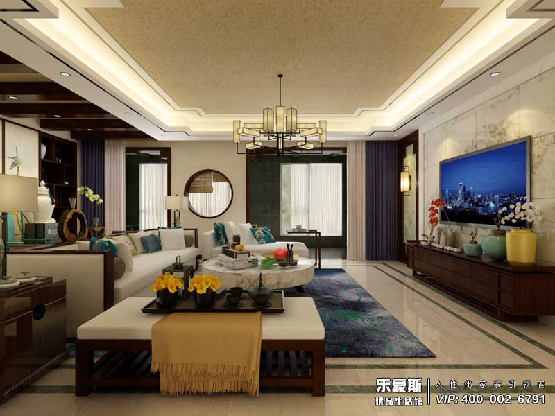 學(xué)府名城新中式風(fēng)格裝修效果圖