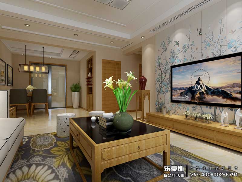 玫瑰灣新中式風(fēng)格裝修效果圖