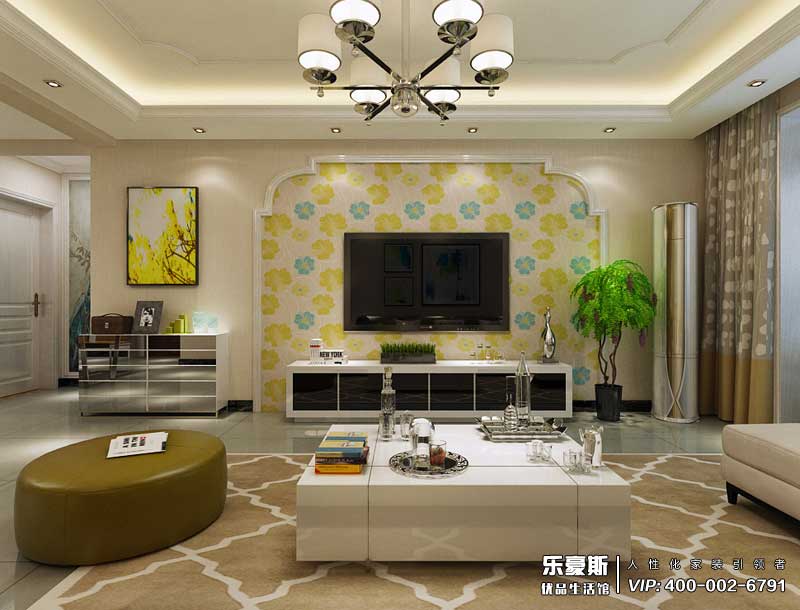 星湖國際花園簡歐風格裝修效果圖