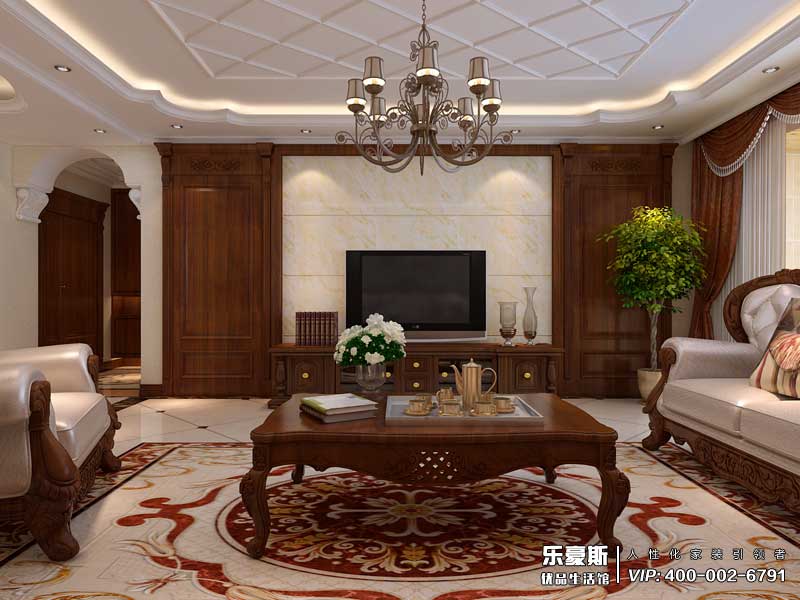 盛邦218平米美式風(fēng)格別墅裝修效果圖