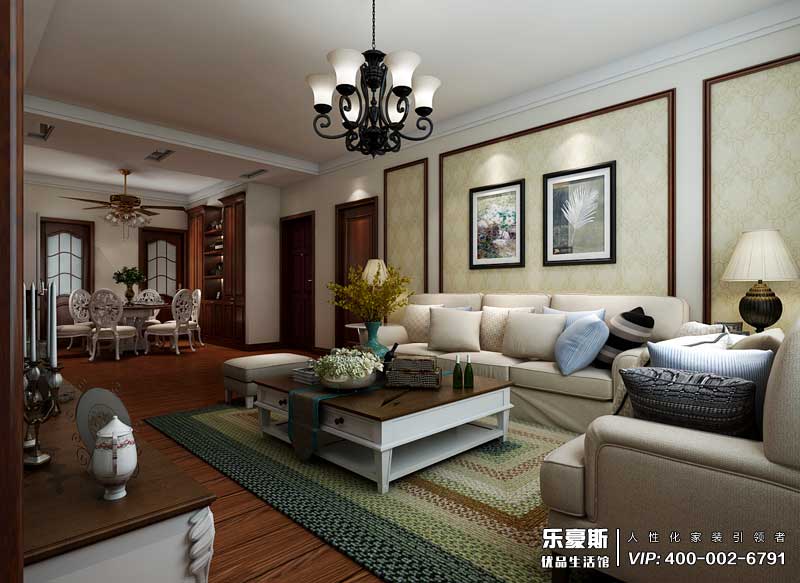 恒潤時代廣場美式風格裝修效果圖