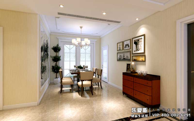 瀚唐三期三室兩廳美式風(fēng)格裝修效果圖