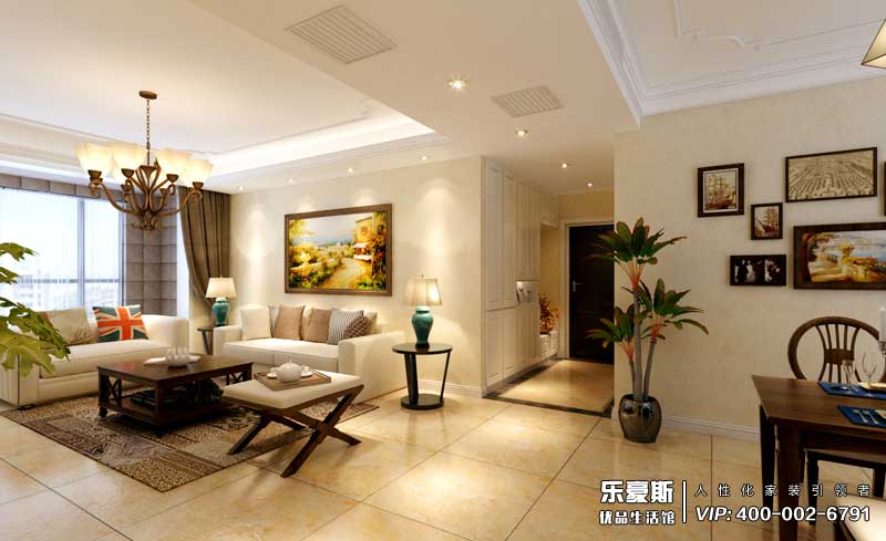 赫石府三室兩廳美式簡(jiǎn)約風(fēng)格裝修效果圖