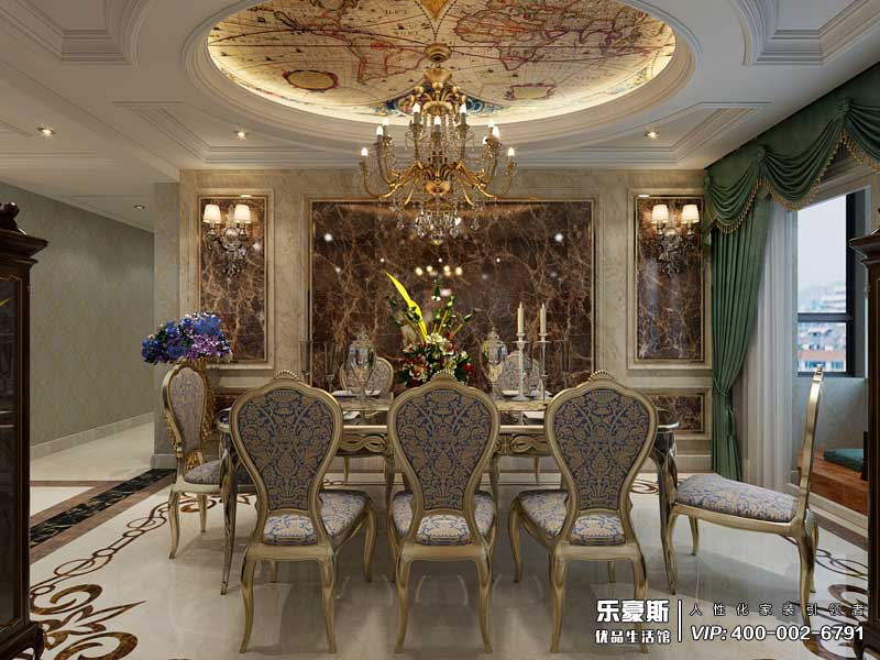 帝華水岸180平米歐式新古典風格裝修效果圖