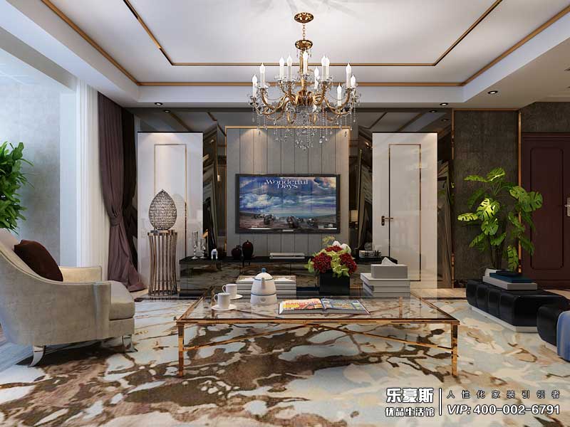 天洲視界城180平米后奢風格裝修效果圖