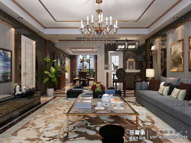 天洲視界城180平米后奢風格裝修效果圖