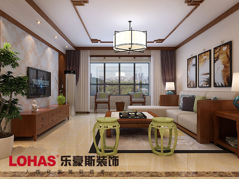 翰唐124平米四室新中式風(fēng)格效果圖 翰唐124平米四室新中式風(fēng)格效果圖