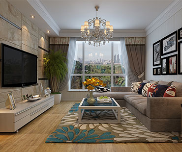 上東區(qū)98平米兩室現(xiàn)代風格效果圖