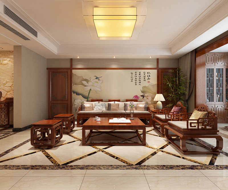 瀚唐小區(qū)/200㎡/中式風(fēng)格