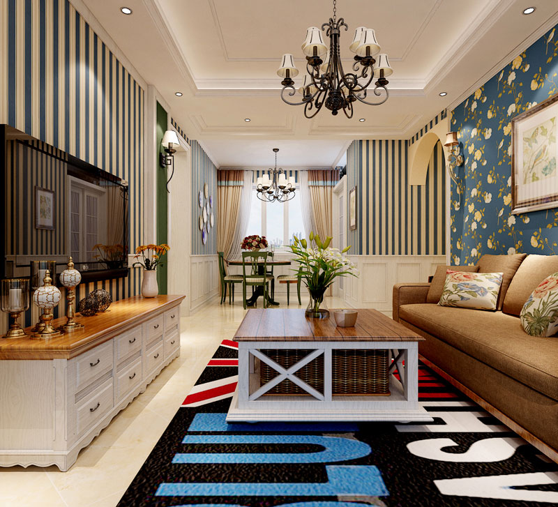 上東區(qū)98平米兩室一廳田園風(fēng)格