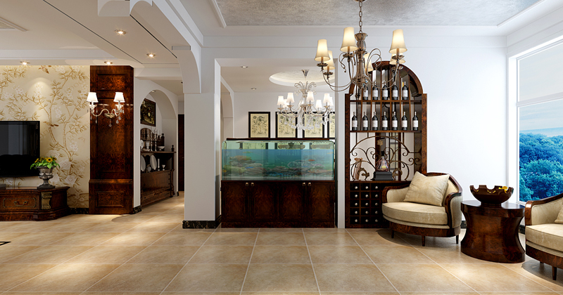 上東紅郡170平米三室兩廳兩衛(wèi)美式風(fēng)格