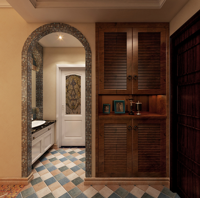 萬達(dá)廣場(chǎng)小區(qū)B北區(qū)98平米兩室兩廳美式混搭