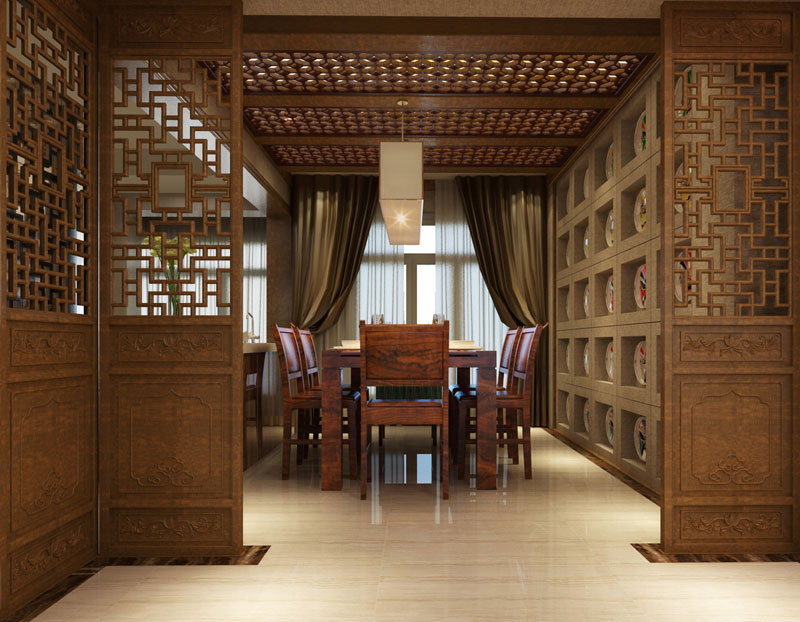 七十九號(hào)院小區(qū)148平米三室兩廳新中風(fēng)格