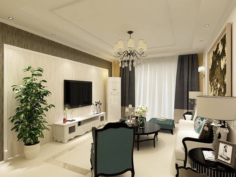 啟銳園127平米三室兩廳簡歐風(fēng)格