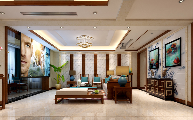 天山熙湖面積138平米三室二廳兩衛(wèi)新中式裝修效果圖 天山熙湖面積138平米三室二廳兩衛(wèi)新中式裝修效果圖