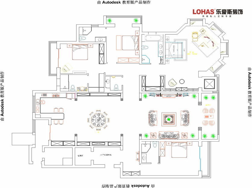 陽光東尚400平米美式裝修