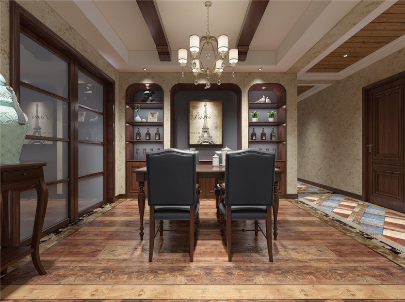 鹿錦苑168平米三室美式風格裝修效果圖