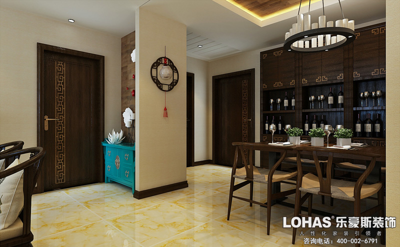 紅星國際三室中式裝修效果圖