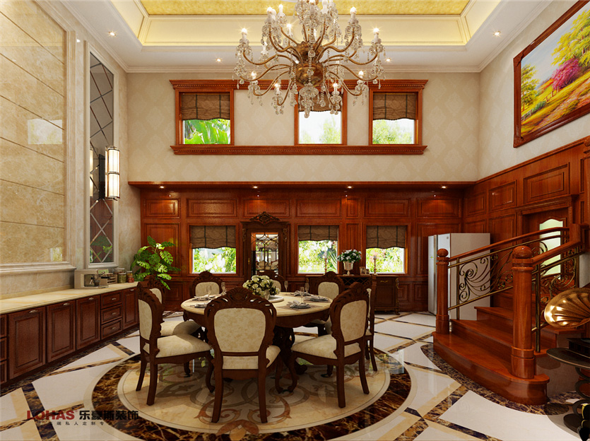 歐景園220平五室歐美混搭裝修效果圖