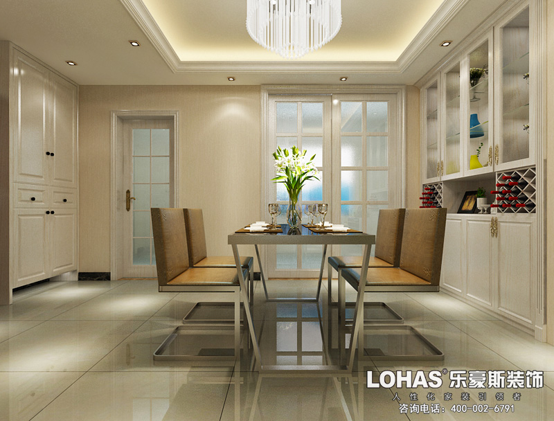 邢臺(tái)中廈御園125平米三室兩廳簡歐風(fēng)格