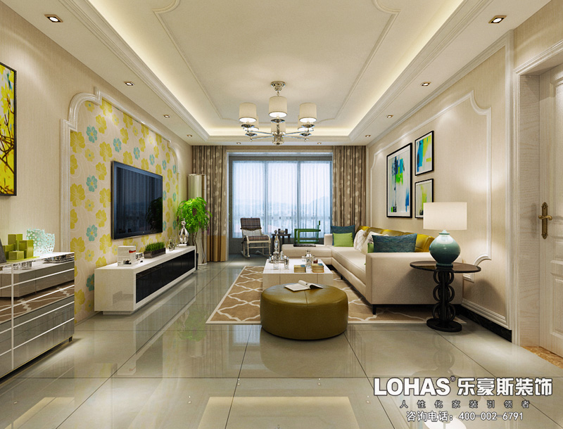 邢臺(tái)中廈御園125平米三室兩廳簡歐風(fēng)格