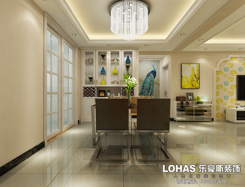 邢臺(tái)中廈御園125平米三室兩廳簡歐風(fēng)格