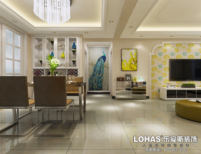 邢臺(tái)中廈御園125平米三室兩廳簡歐風(fēng)格