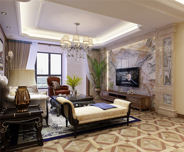 啟銳園135平米三室兩廳美式風格