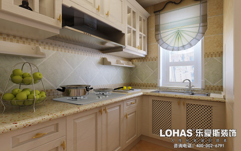 東勝紫御府118平米三室兩廳美式裝修效果圖